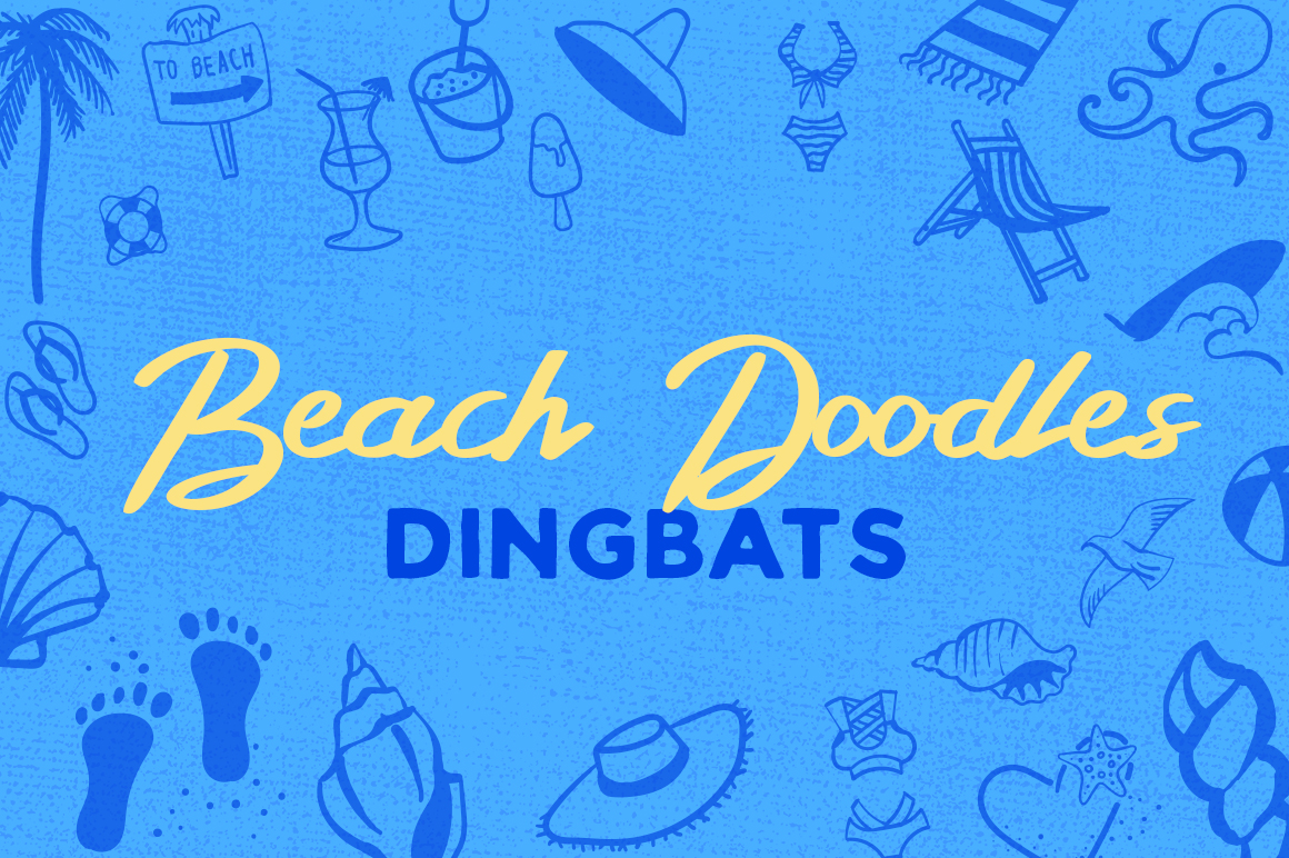 Beach Doodles Dingbat Font Review for Summer Branding